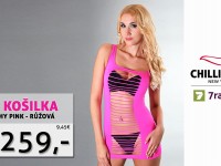 Aktuální akce - Sexy košilka s průstřihy Pink - Růžová - se slevou 34%